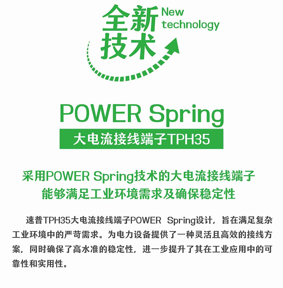 全新POWER Spring技术，TPH35大电流端子